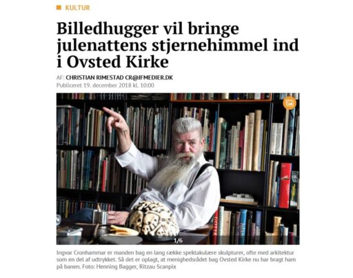 Tegnestuen samarbejder med billedhuggeren Ingvar Cronhammar i Ovsted Kirke