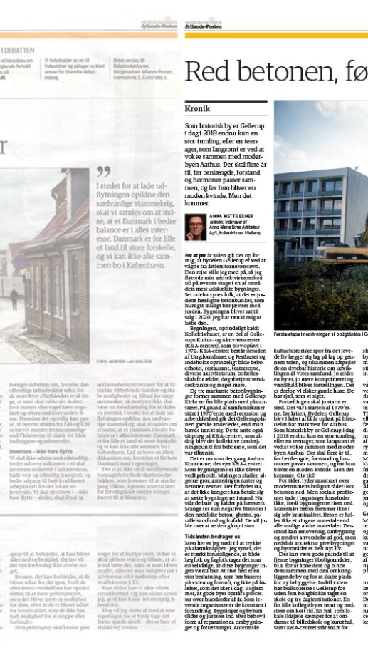 Kronik af Anna Mette Exner: ‘Red betonen, før I fortryder’ – Læs kronikken her: