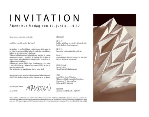 INVITATION TIL ÅBENT HUS D. 17. JUNI